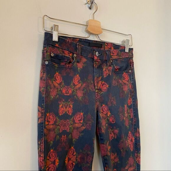 7 For All Mankind Rose Print Mid-Rise Skinny Jeans (Size:26) - Picture 5 of 12